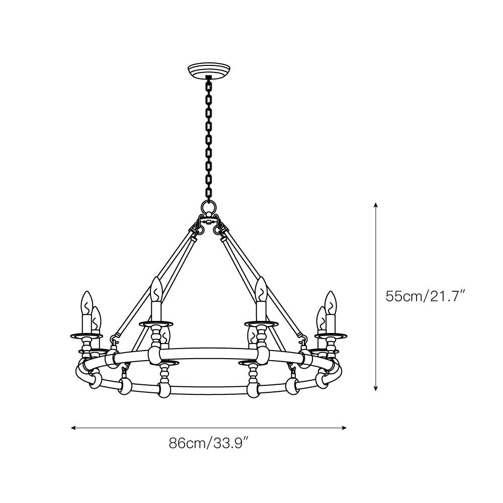 Unite Vintage Industrial Round Gold Metal Chandelier - Lamp Copper