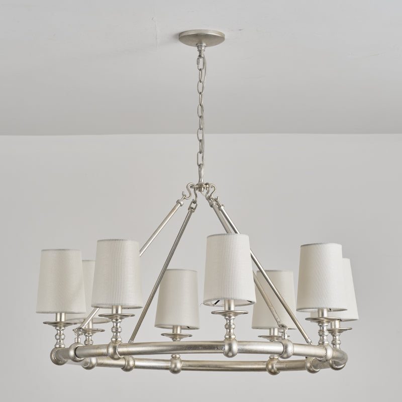 Unite Vintage Industrial Round Gold Metal Chandelier - Lamp Copper