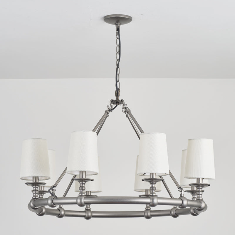 Unite Vintage Industrial Round Gold Metal Chandelier - Lamp Copper