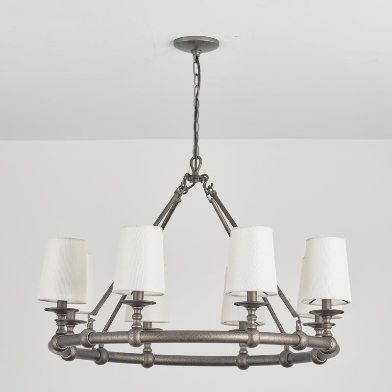 Unite Vintage Industrial Round Gold Metal Chandelier - Lamp Copper