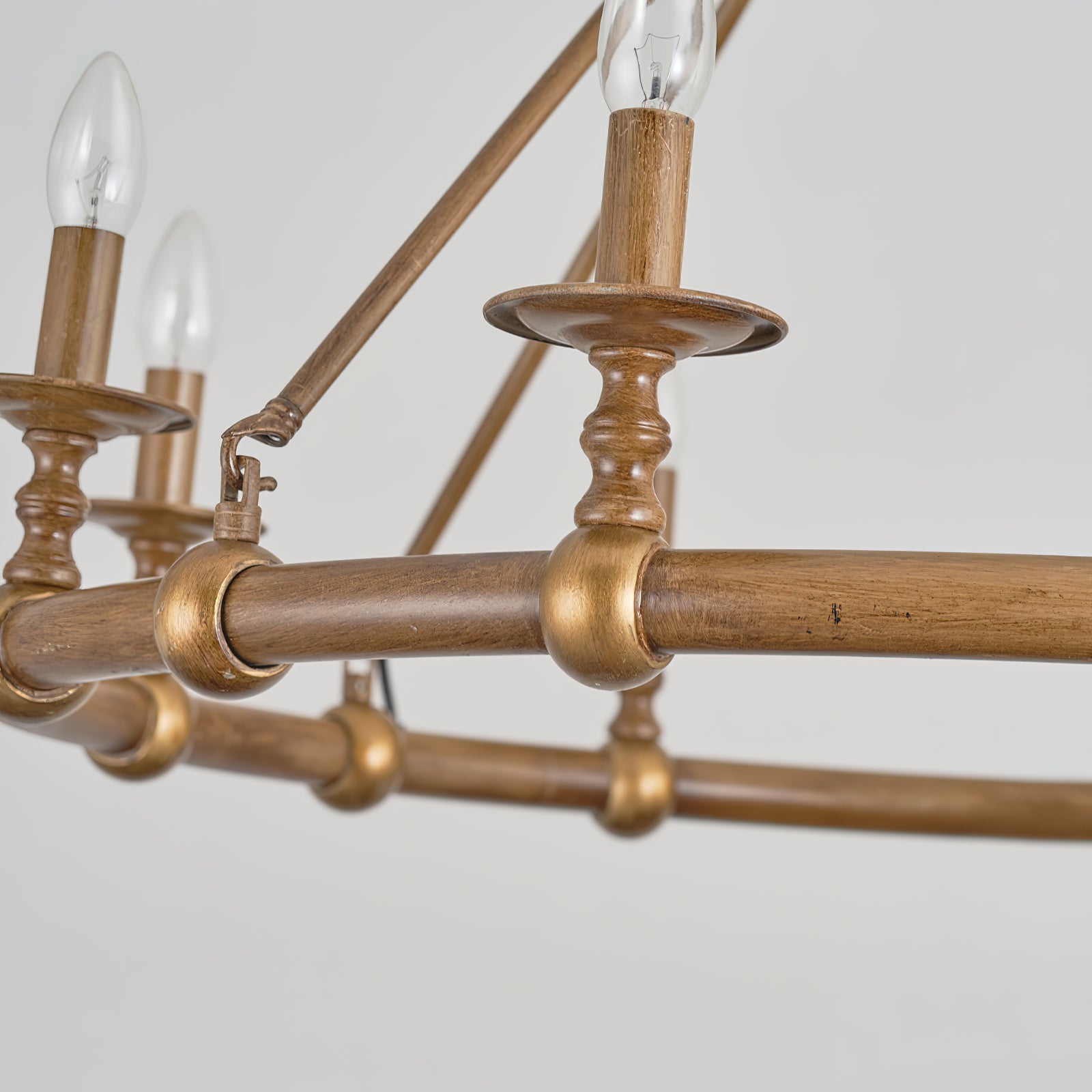 Unite Vintage Industrial Round Gold Metal Chandelier - Lamp Copper