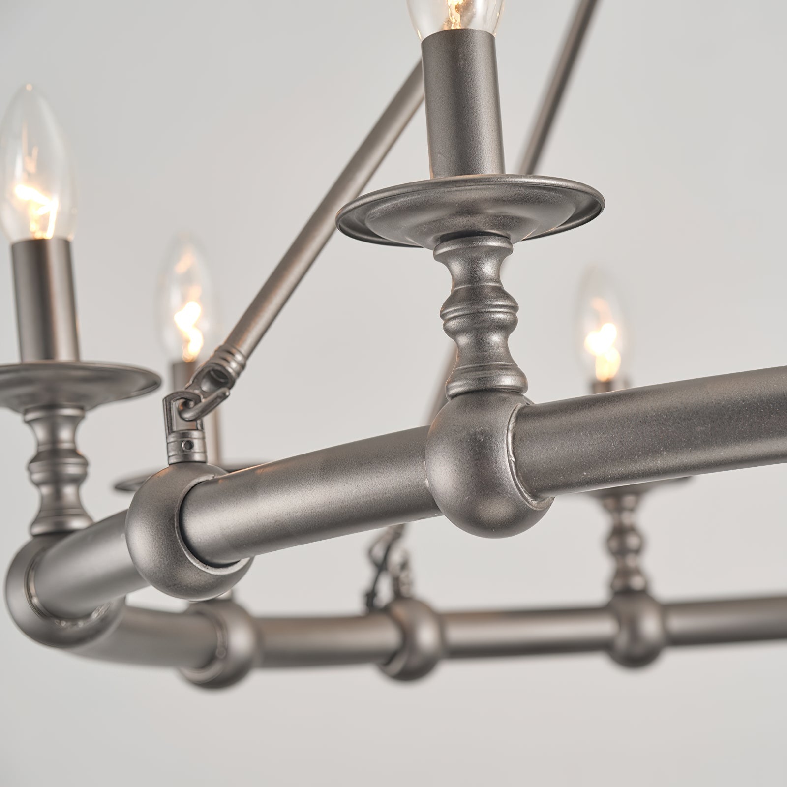 Unite Vintage Industrial Round Gold Metal Chandelier - Lamp Copper