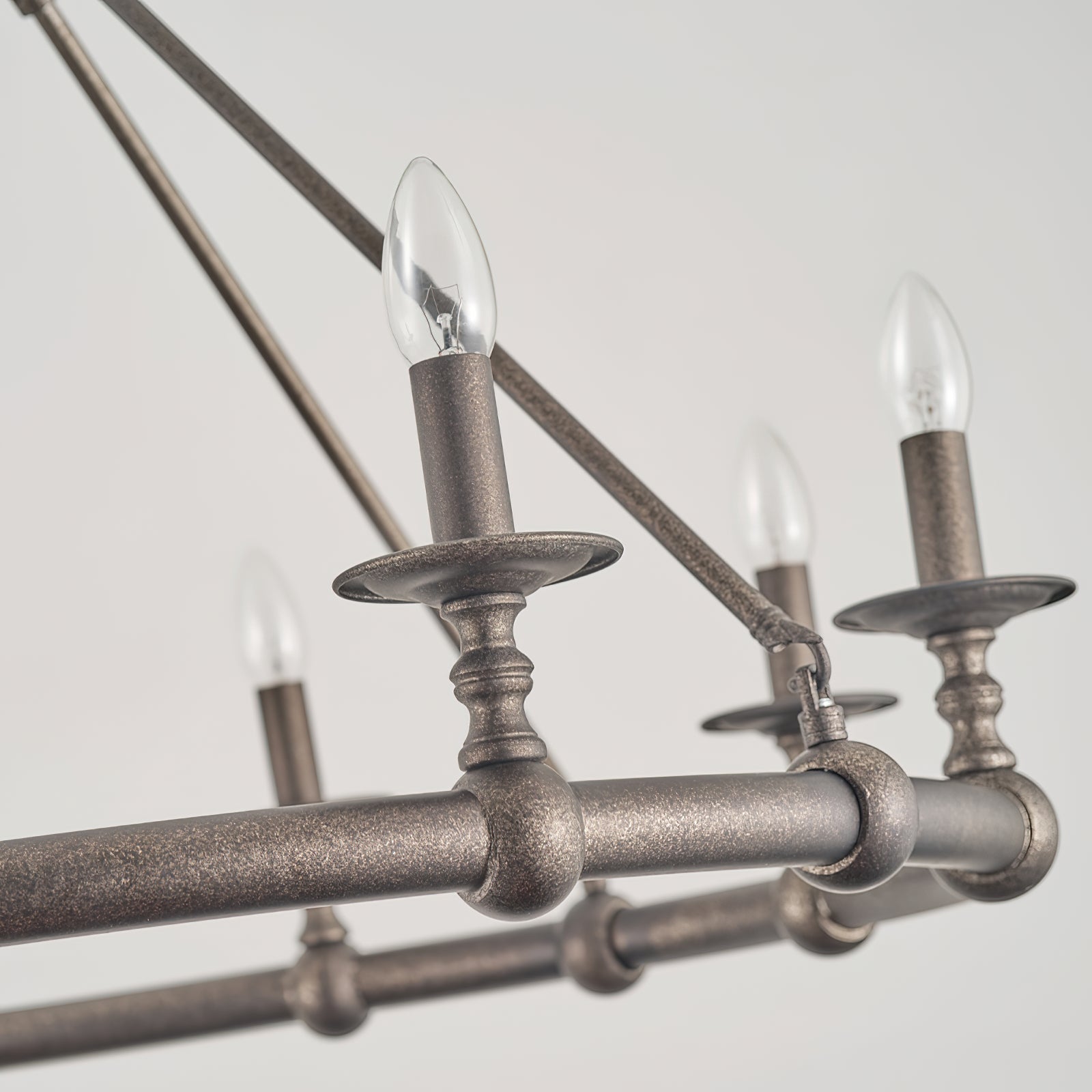 Unite Vintage Industrial Round Gold Metal Chandelier - Lamp Copper