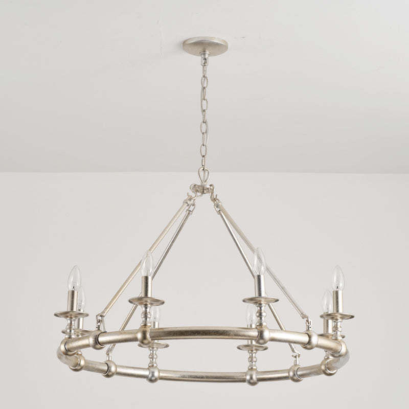 Unite Vintage Industrial Round Gold Metal Chandelier - Lamp Copper