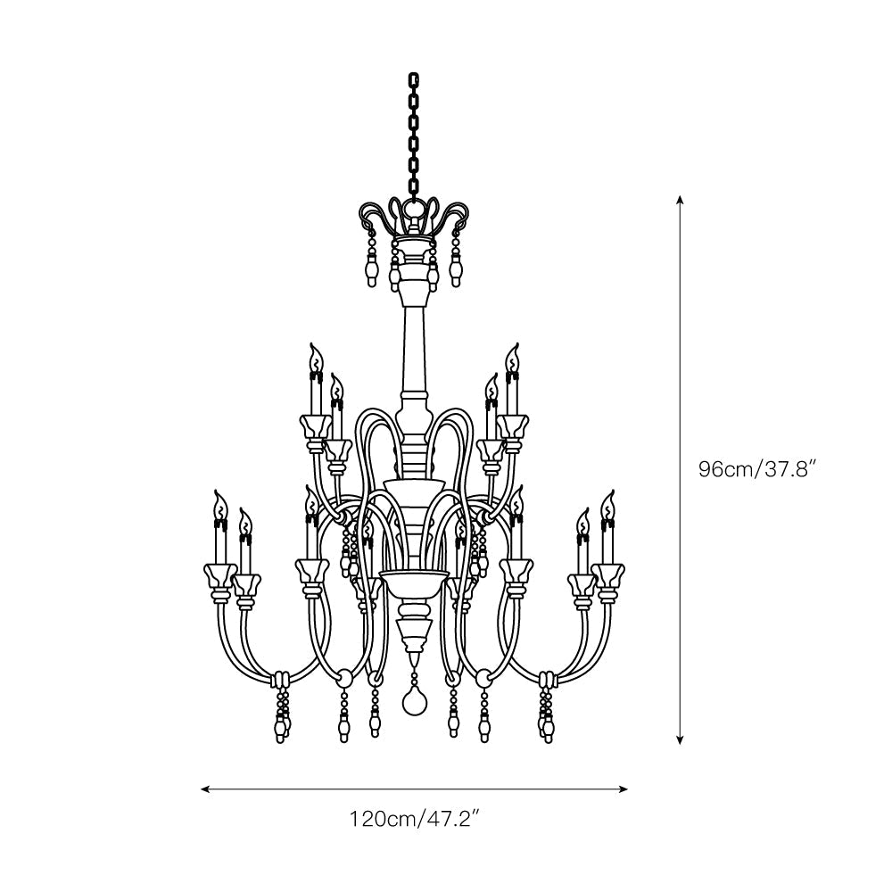 Epoch Postmodern Luxury Wood Metal Chandelier - Lamp Copper