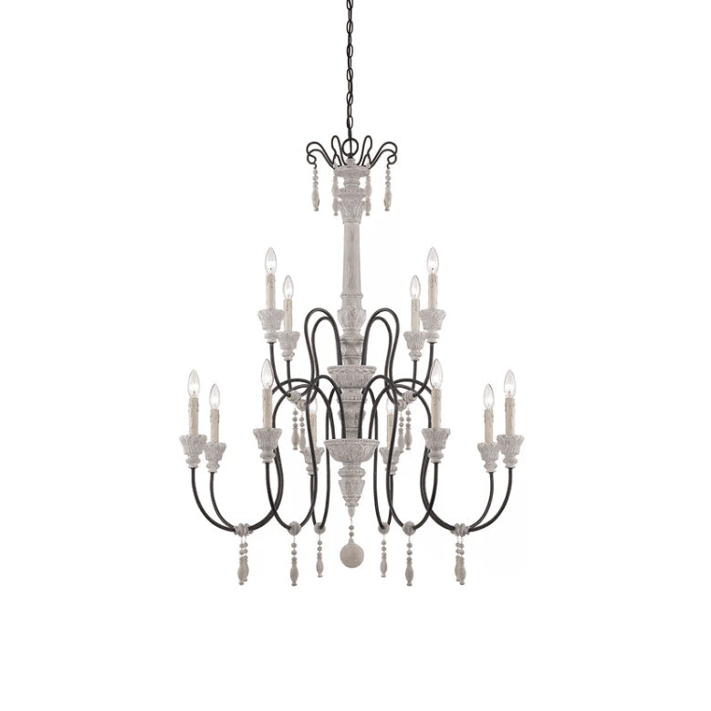 Epoch Postmodern Luxury Wood Metal Chandelier - Lamp Copper