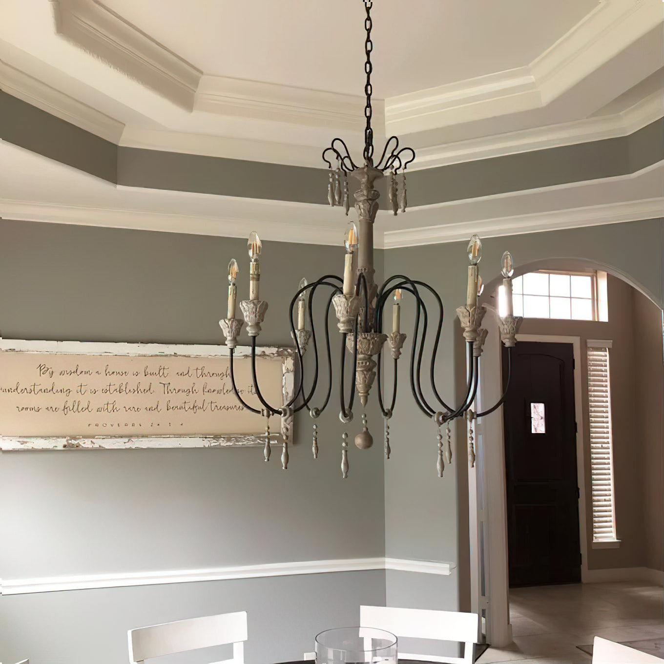 Epoch Postmodern Luxury Wood Metal Chandelier - Lamp Copper