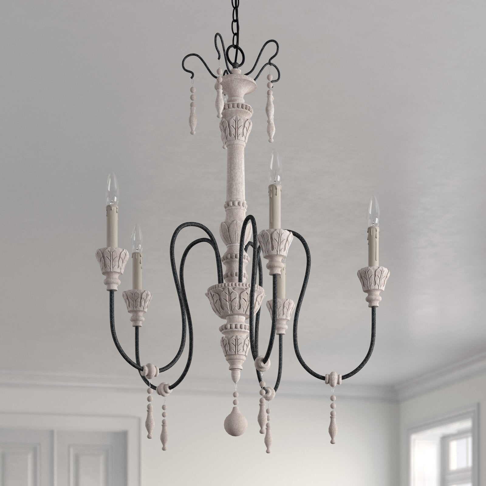 Epoch Postmodern Luxury Wood Metal Chandelier - Lamp Copper
