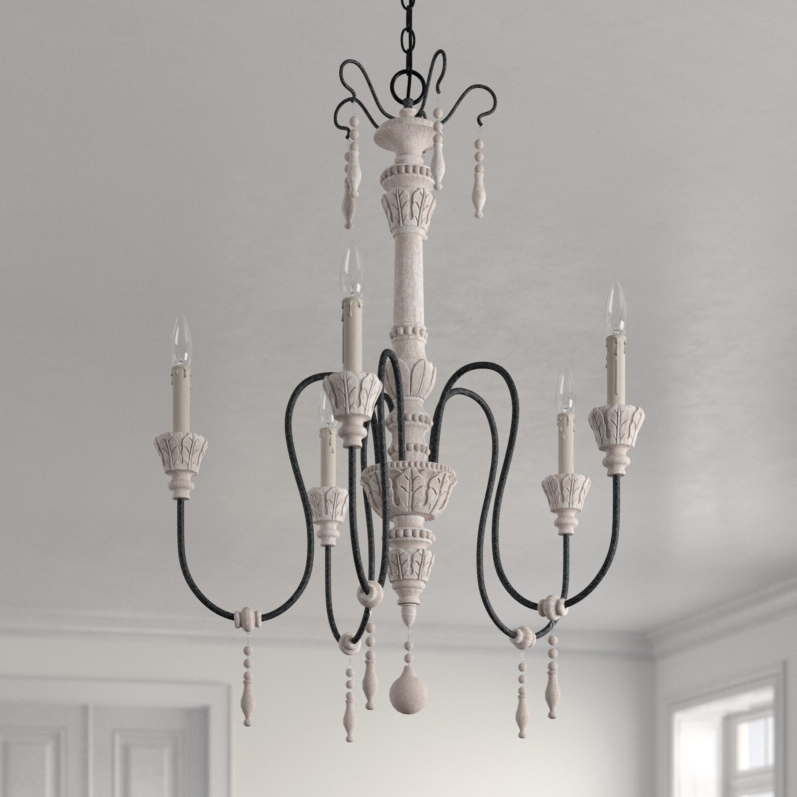 Epoch Postmodern Luxury Wood Metal Chandelier - Lamp Copper