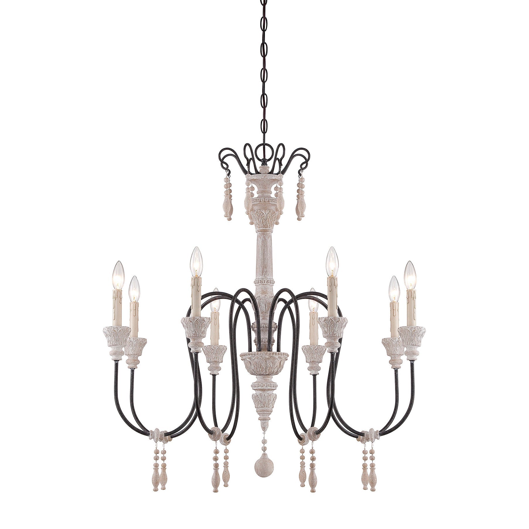 Epoch Postmodern Luxury Wood Metal Chandelier - Lamp Copper