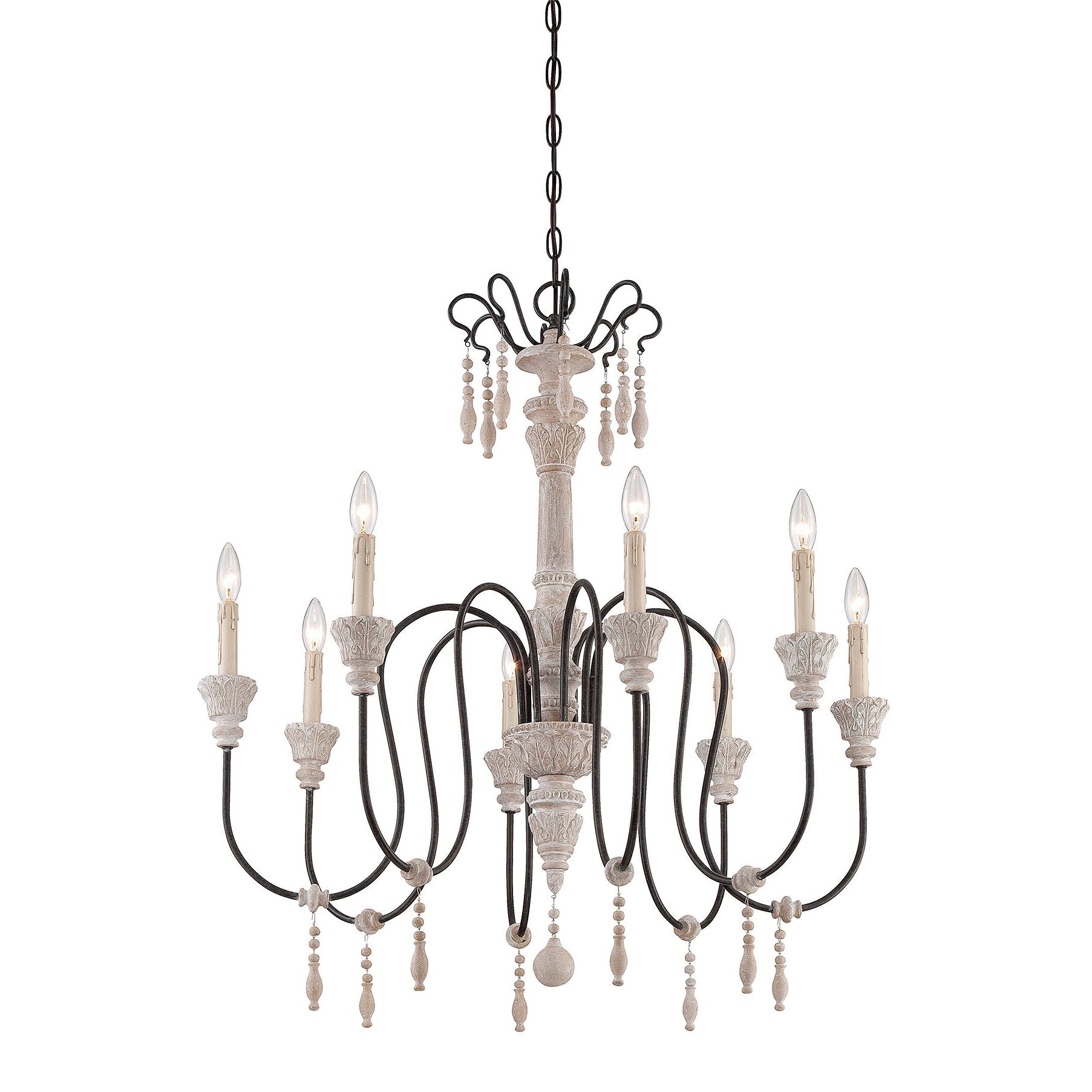 Epoch Postmodern Luxury Wood Metal Chandelier - Lamp Copper