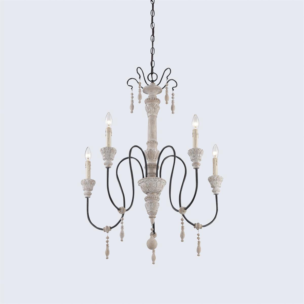 Epoch Postmodern Luxury Wood Metal Chandelier - Lamp Copper