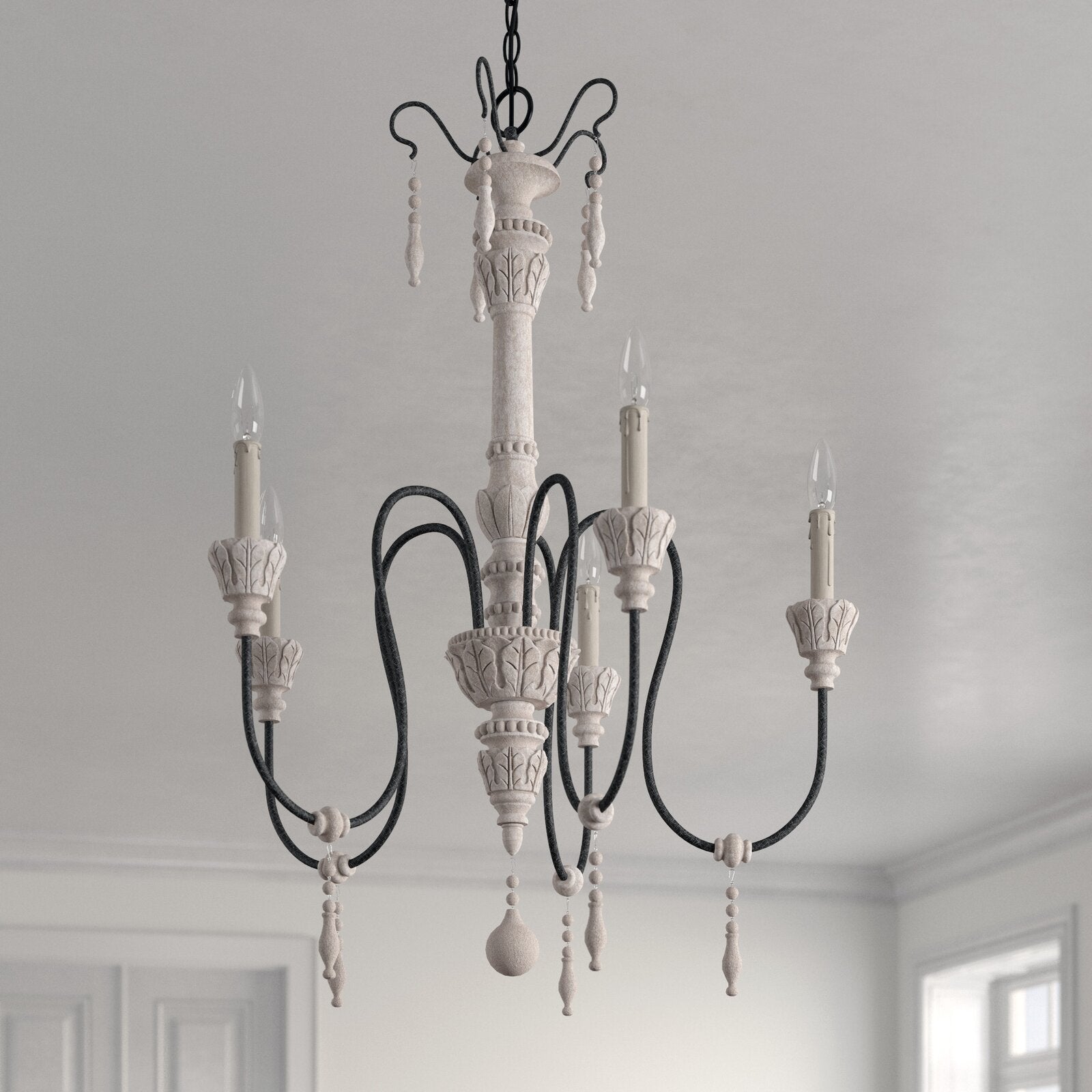 Epoch Postmodern Luxury Wood Metal Chandelier - Lamp Copper