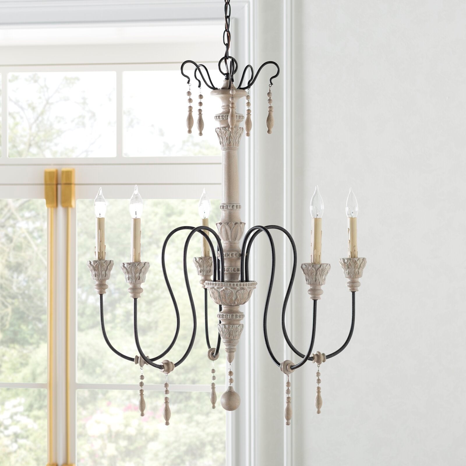 Epoch Postmodern Luxury Wood Metal Chandelier - Lamp Copper