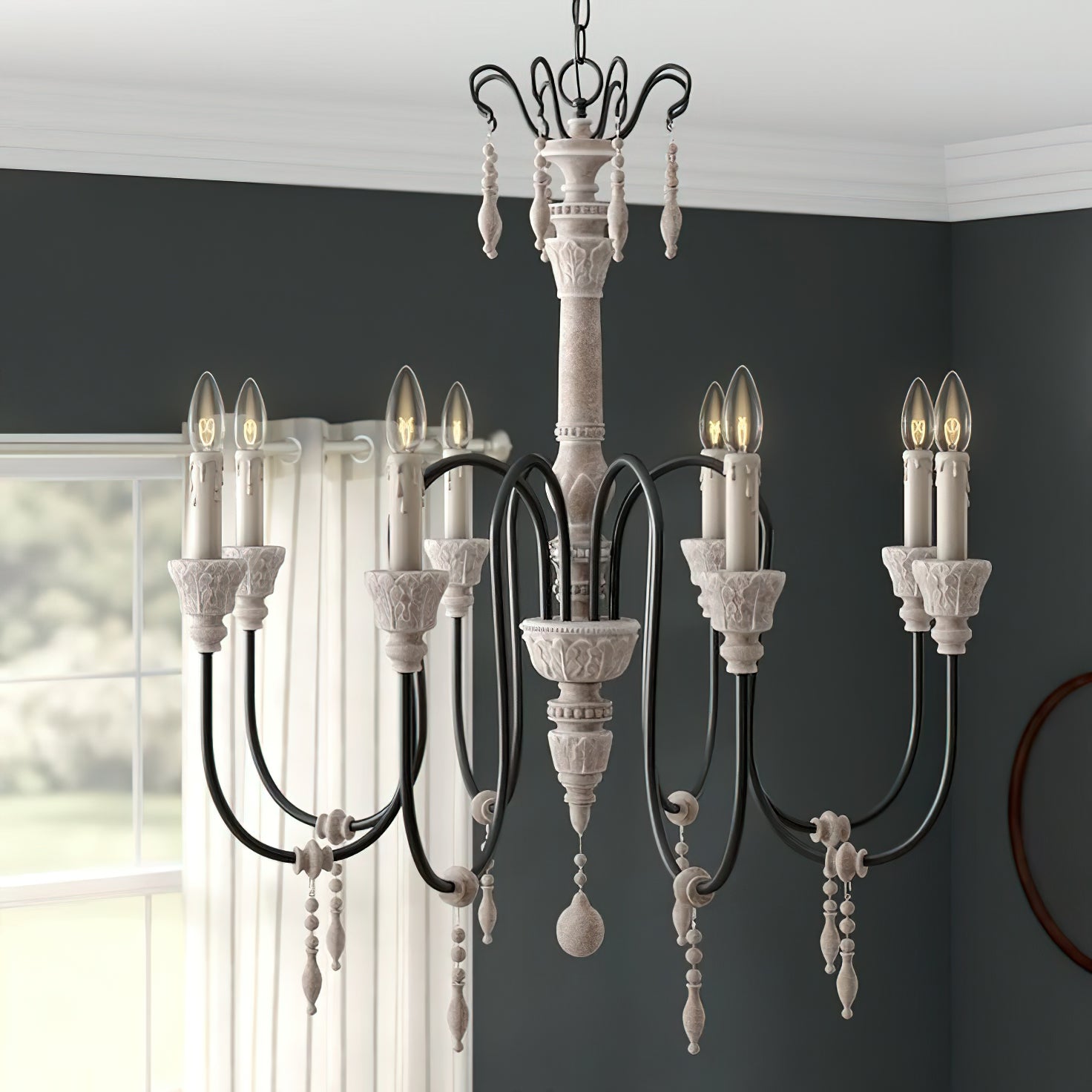 Epoch Postmodern Luxury Wood Metal Chandelier - Lamp Copper