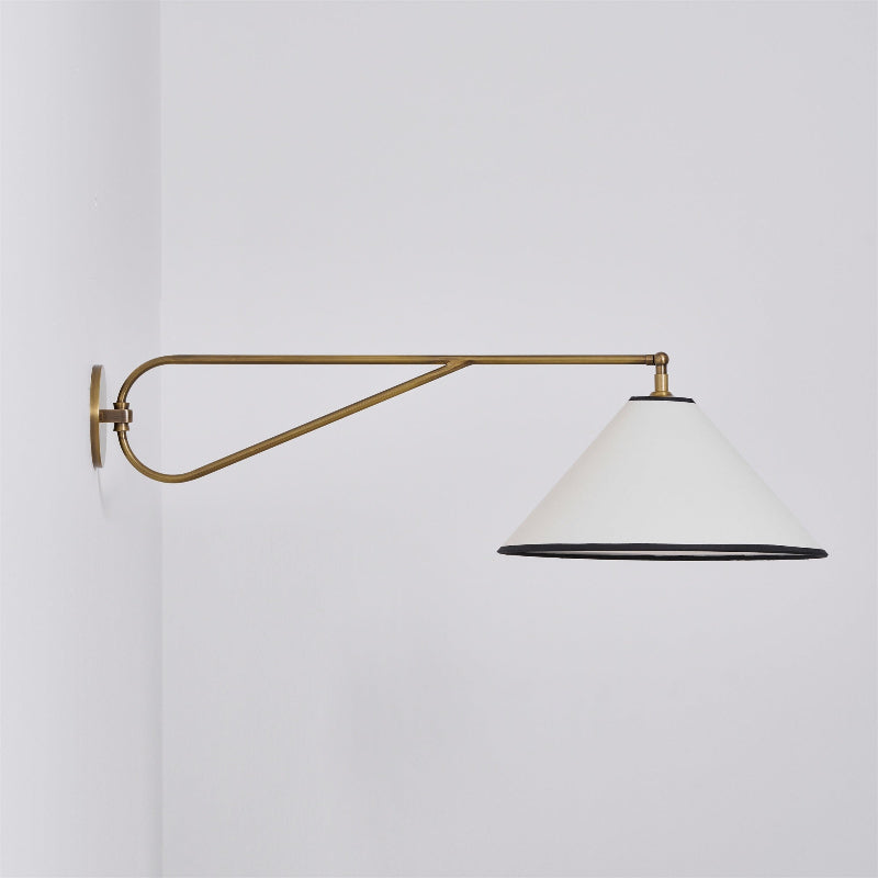 Hymn Vintage Brass Metal Fabric Wall Lamp - Lamp Copper