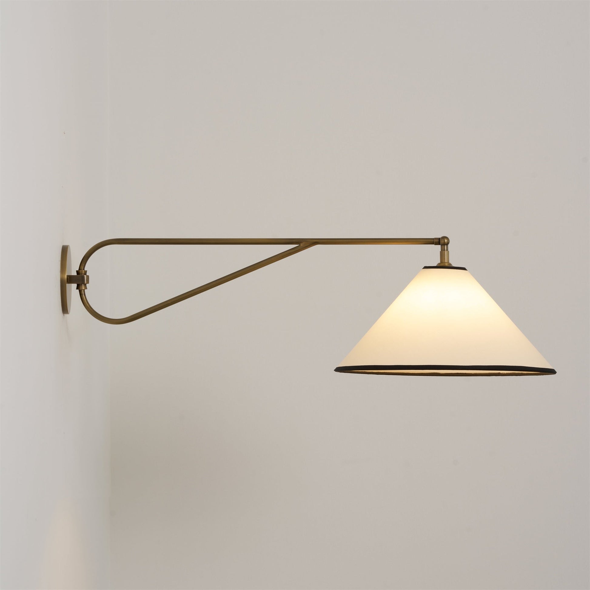 Hymn Vintage Brass Metal Fabric Wall Lamp - Lamp Copper