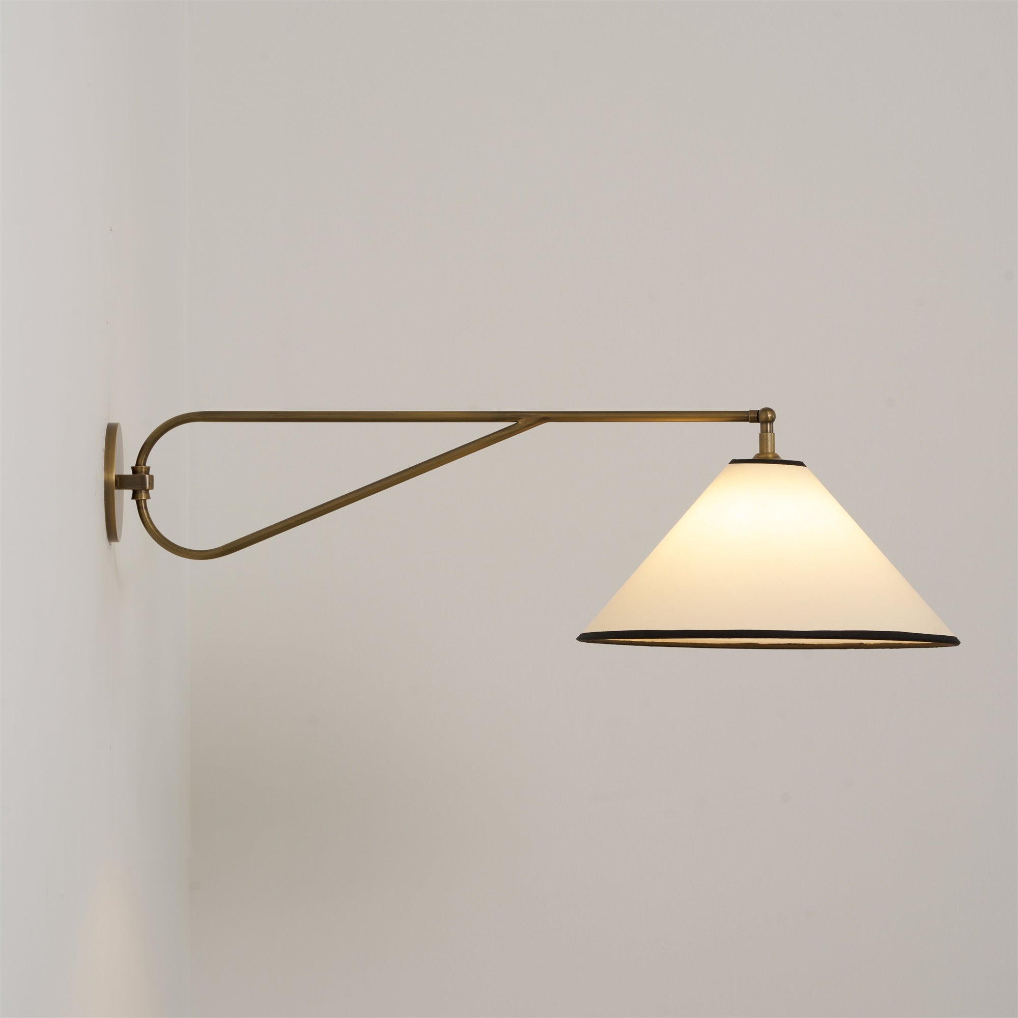 Hymn Vintage Brass Metal Fabric Wall Lamp - Lamp Copper