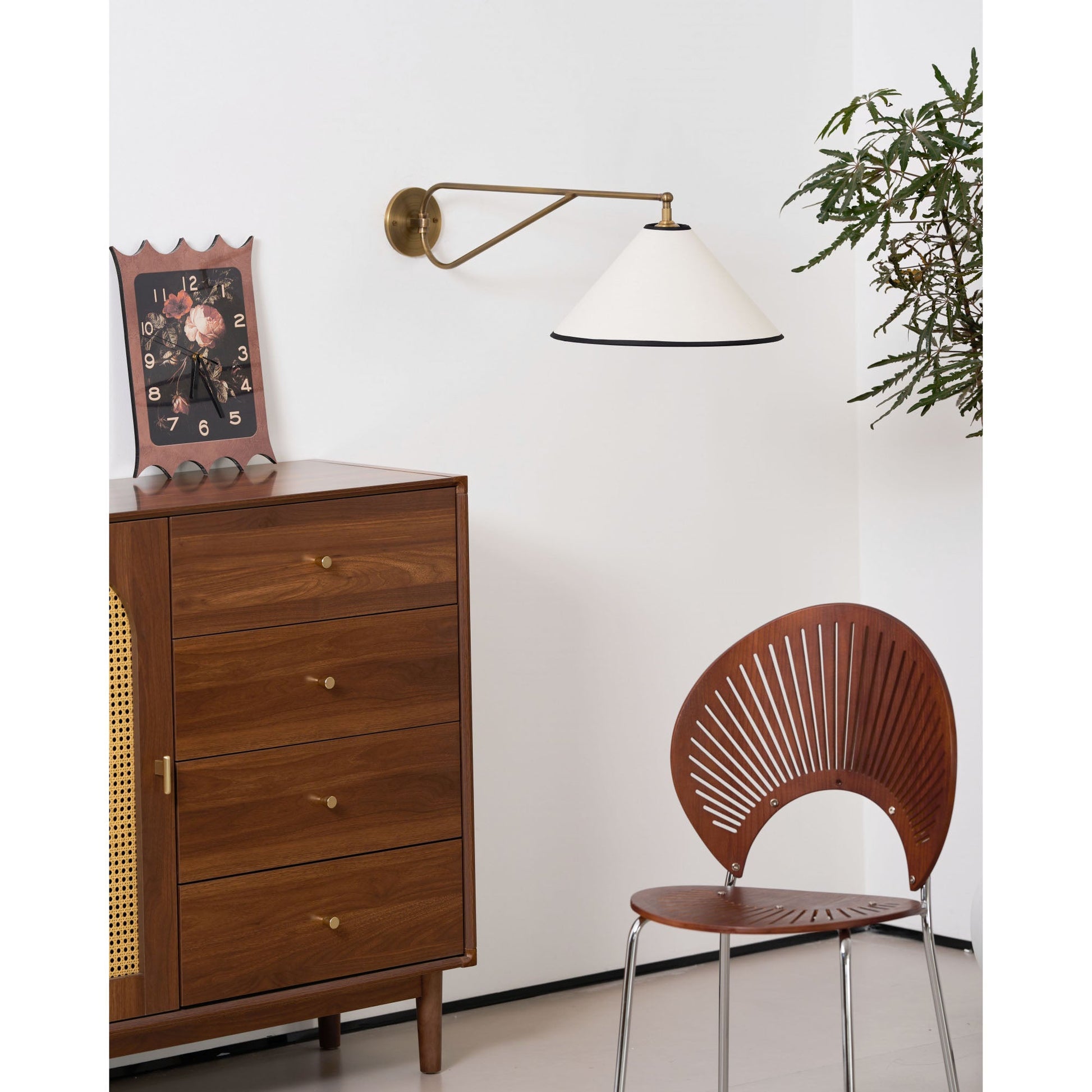 Hymn Vintage Brass Metal Fabric Wall Lamp - Lamp Copper