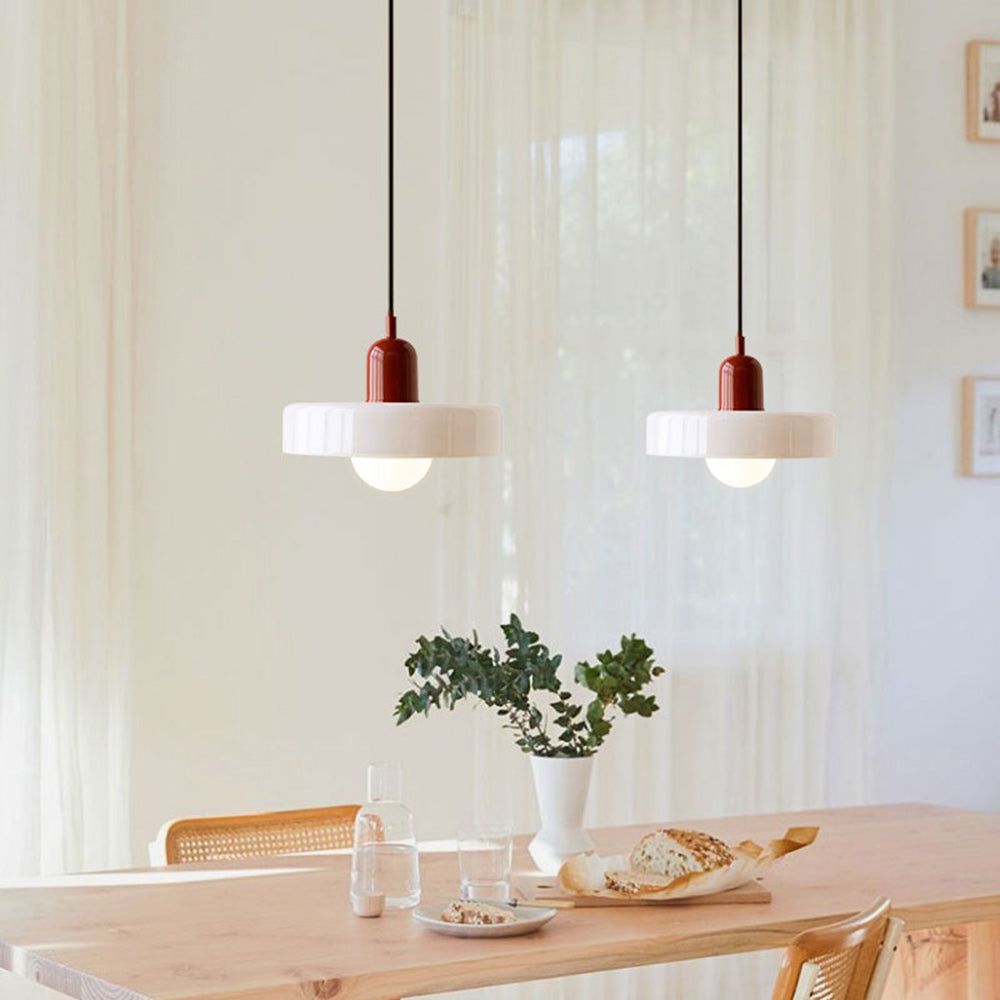 Ideal Modern Minimalist Disc Orb Glass Pendant Lamp - Lamp Copper