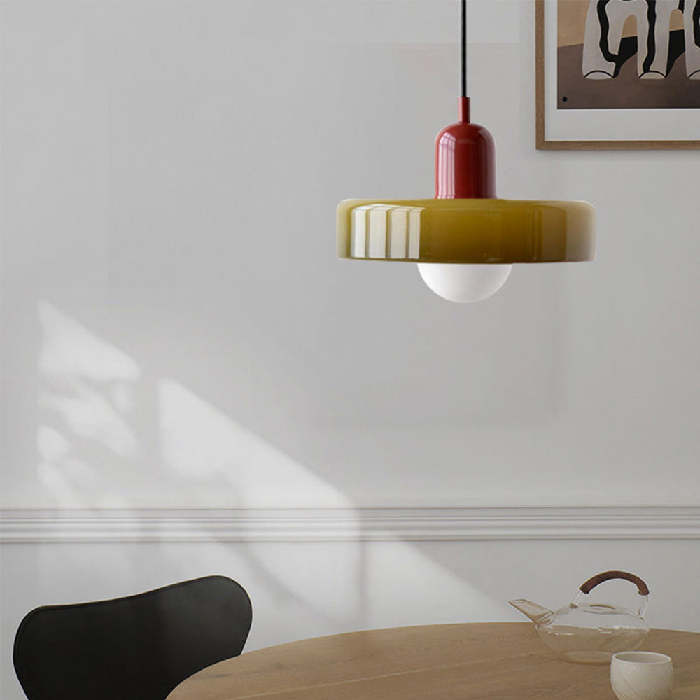 Ideal Modern Minimalist Disc Orb Glass Pendant Lamp - Lamp Copper