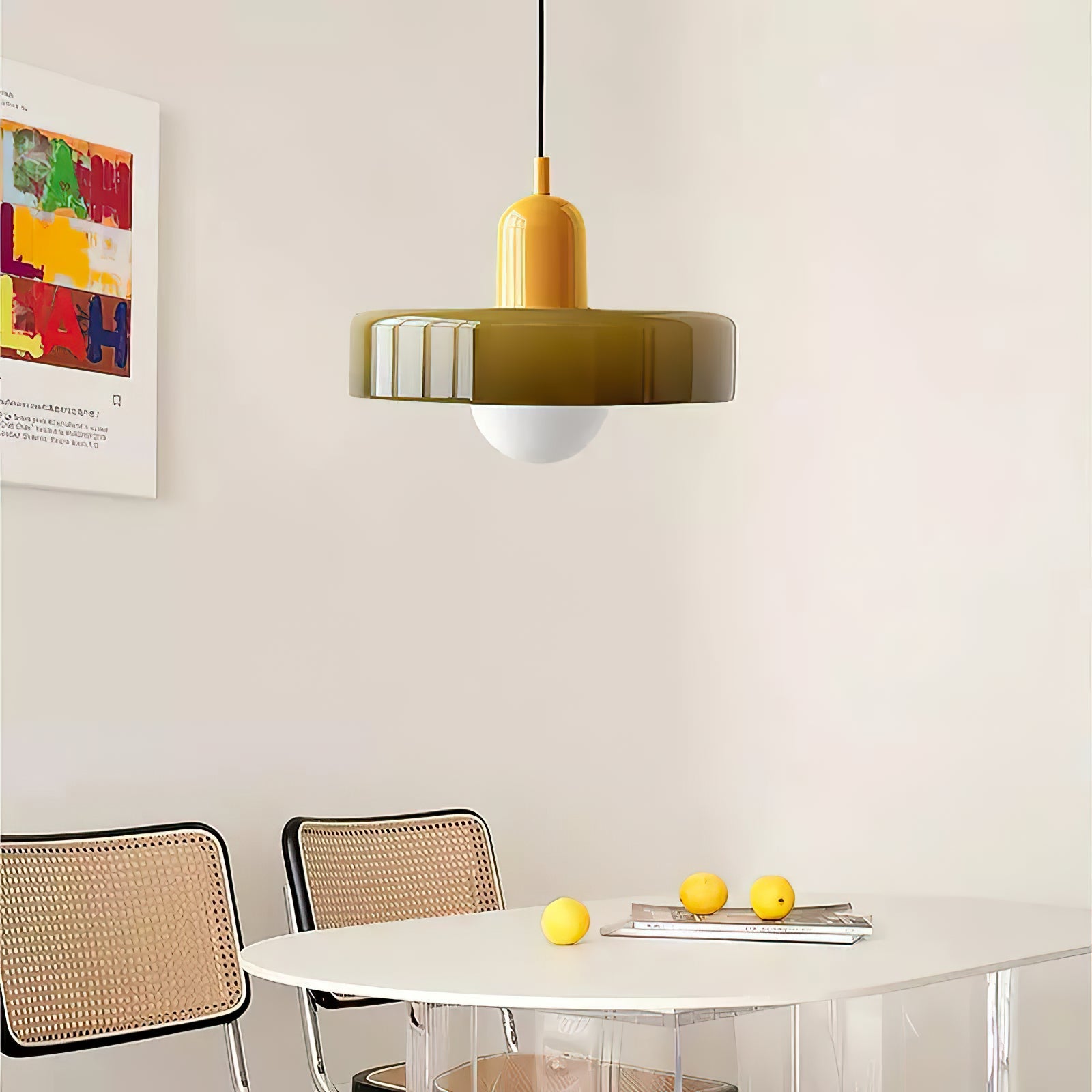 Ideal Modern Minimalist Disc Orb Glass Pendant Lamp - Lamp Copper