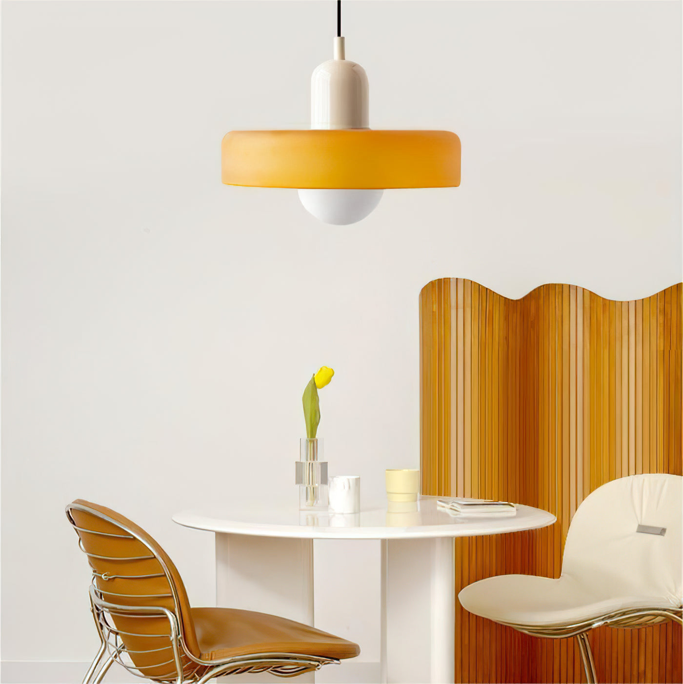 Jovial Minimalist Disc Orb Swag Glass Lights - Lamp Copper