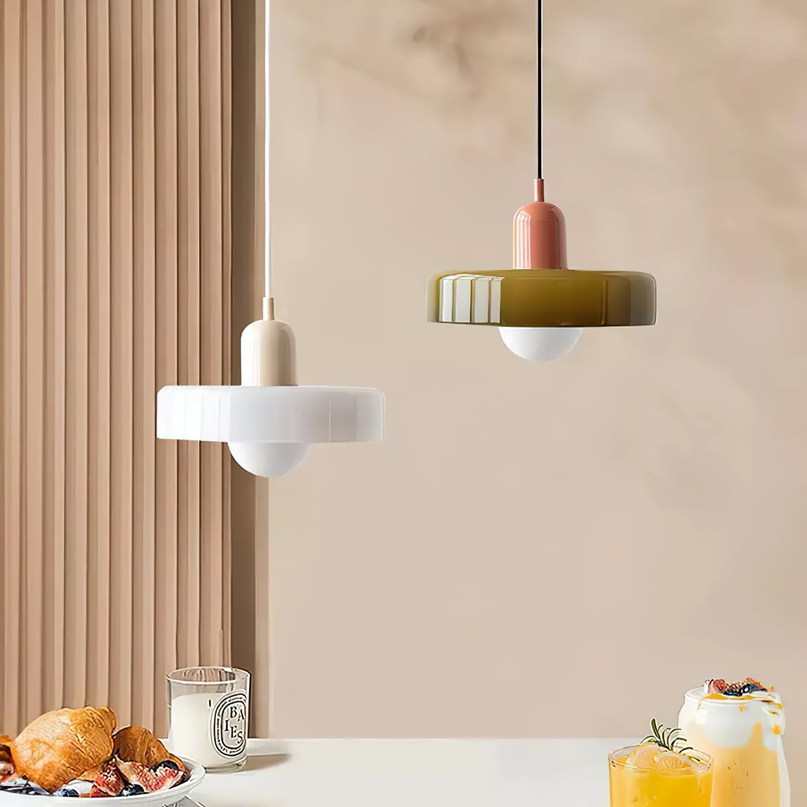 Ideal Modern Minimalist Disc Orb Glass Pendant Lamp - Lamp Copper