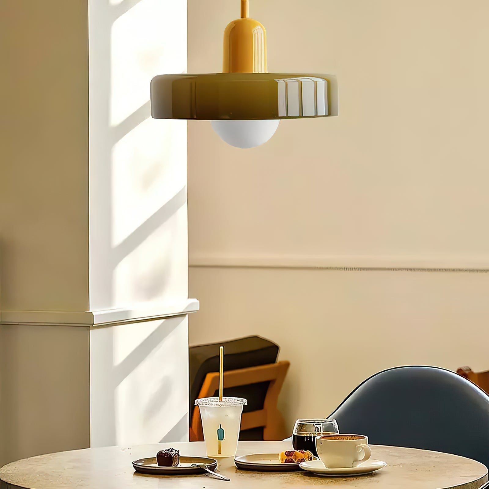 Ideal Modern Minimalist Disc Orb Glass Pendant Lamp - Lamp Copper