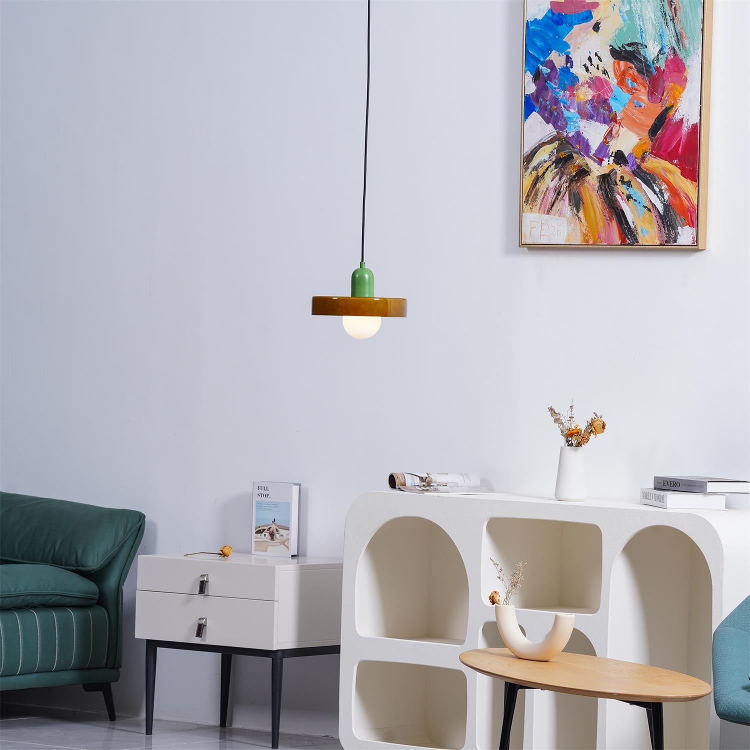 Ideal Modern Minimalist Disc Orb Glass Pendant Lamp - Lamp Copper