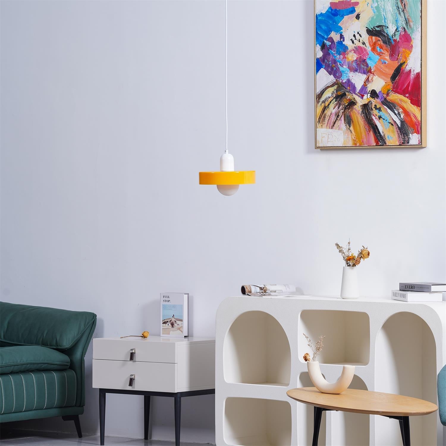 Jovial Minimalist Disc Orb Swag Glass Lights - Lamp Copper