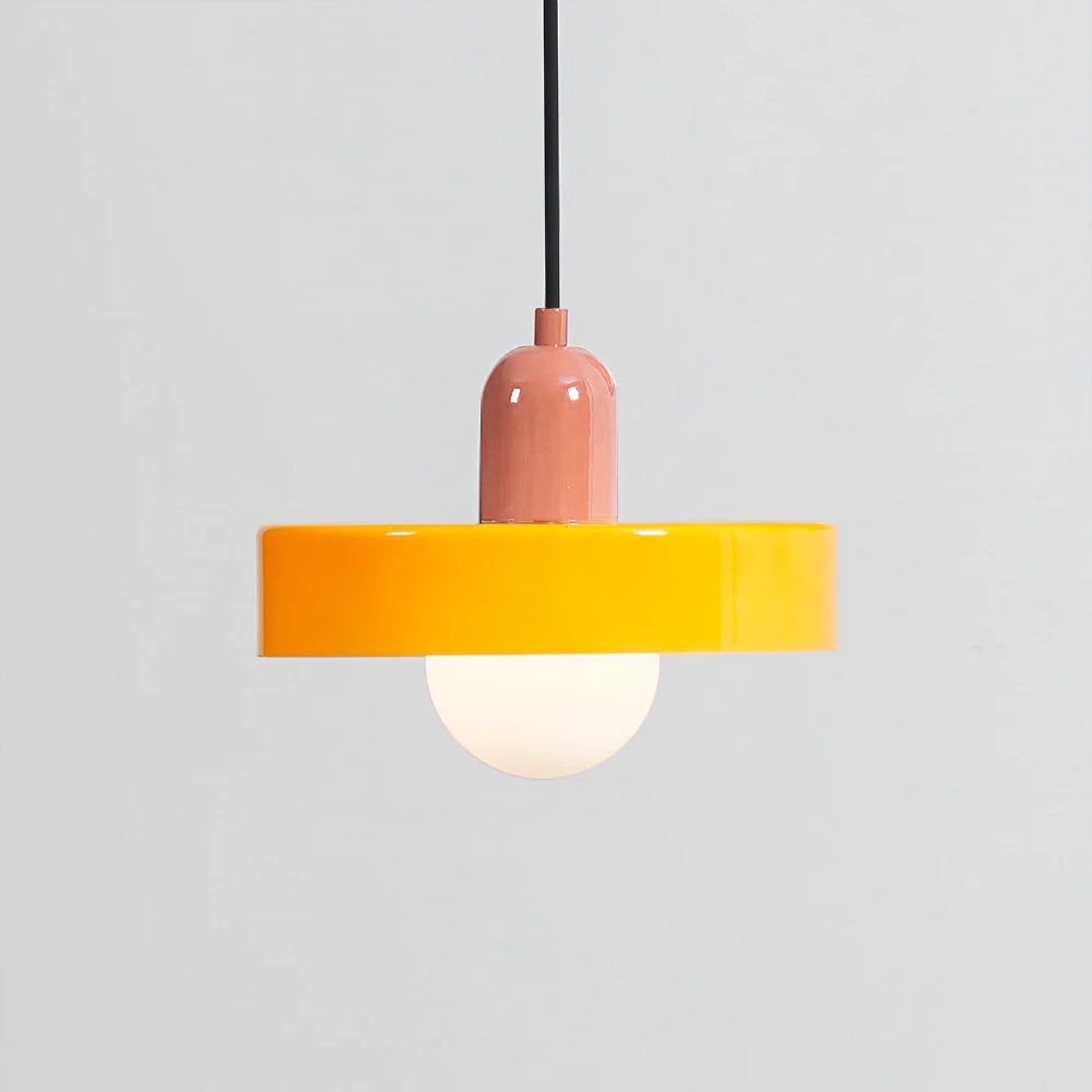 Ideal Modern Minimalist Disc Orb Glass Pendant Lamp - Lamp Copper