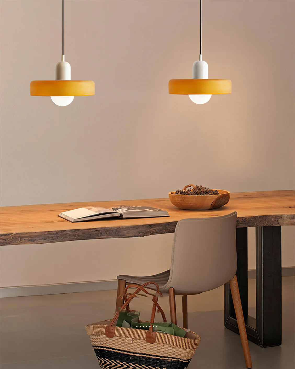 Ideal Modern Minimalist Disc Orb Glass Pendant Lamp - Lamp Copper