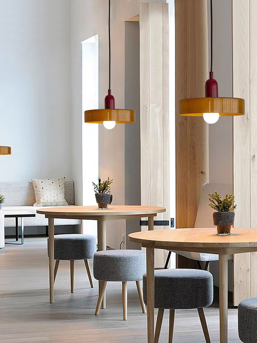 Ideal Modern Minimalist Disc Orb Glass Pendant Lamp - Lamp Copper