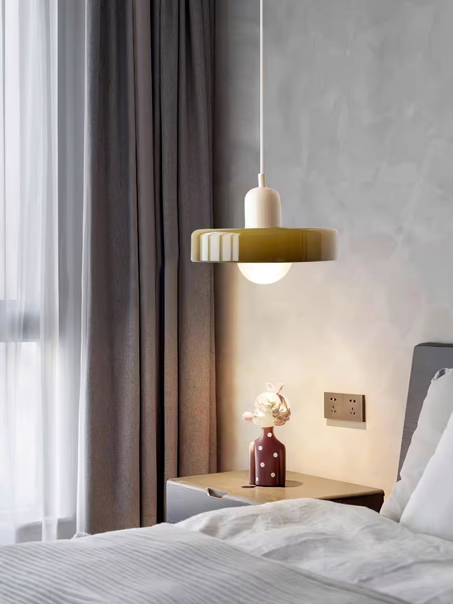 Ideal Modern Minimalist Disc Orb Glass Pendant Lamp - Lamp Copper