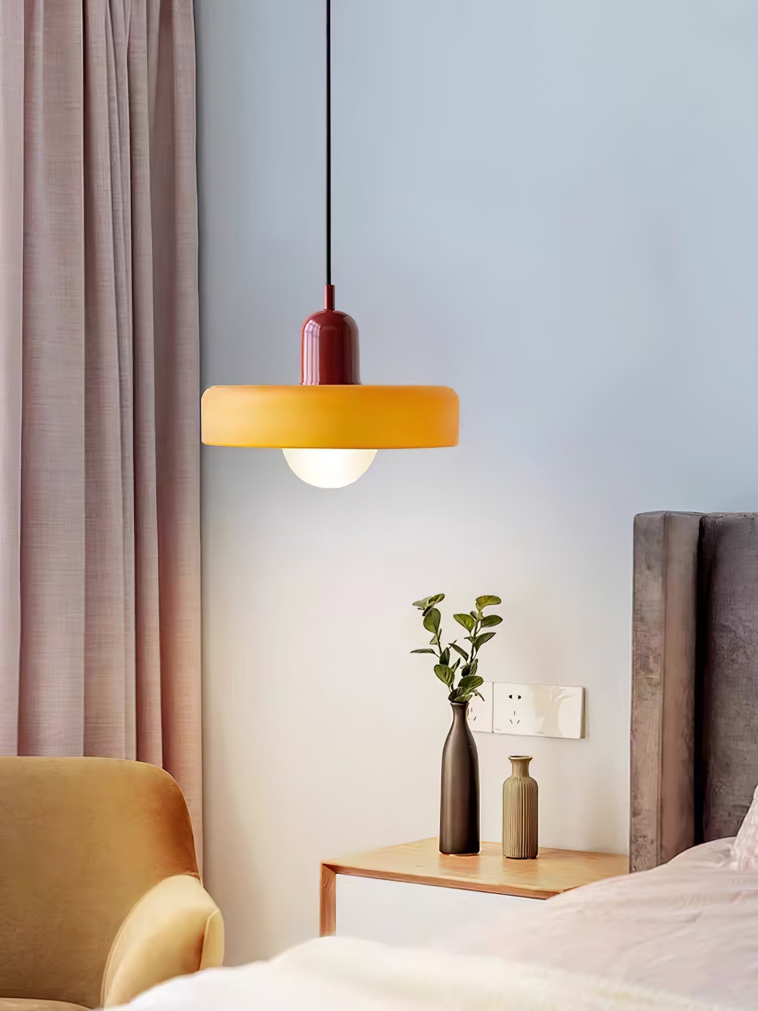 Ideal Modern Minimalist Disc Orb Glass Pendant Lamp - Lamp Copper