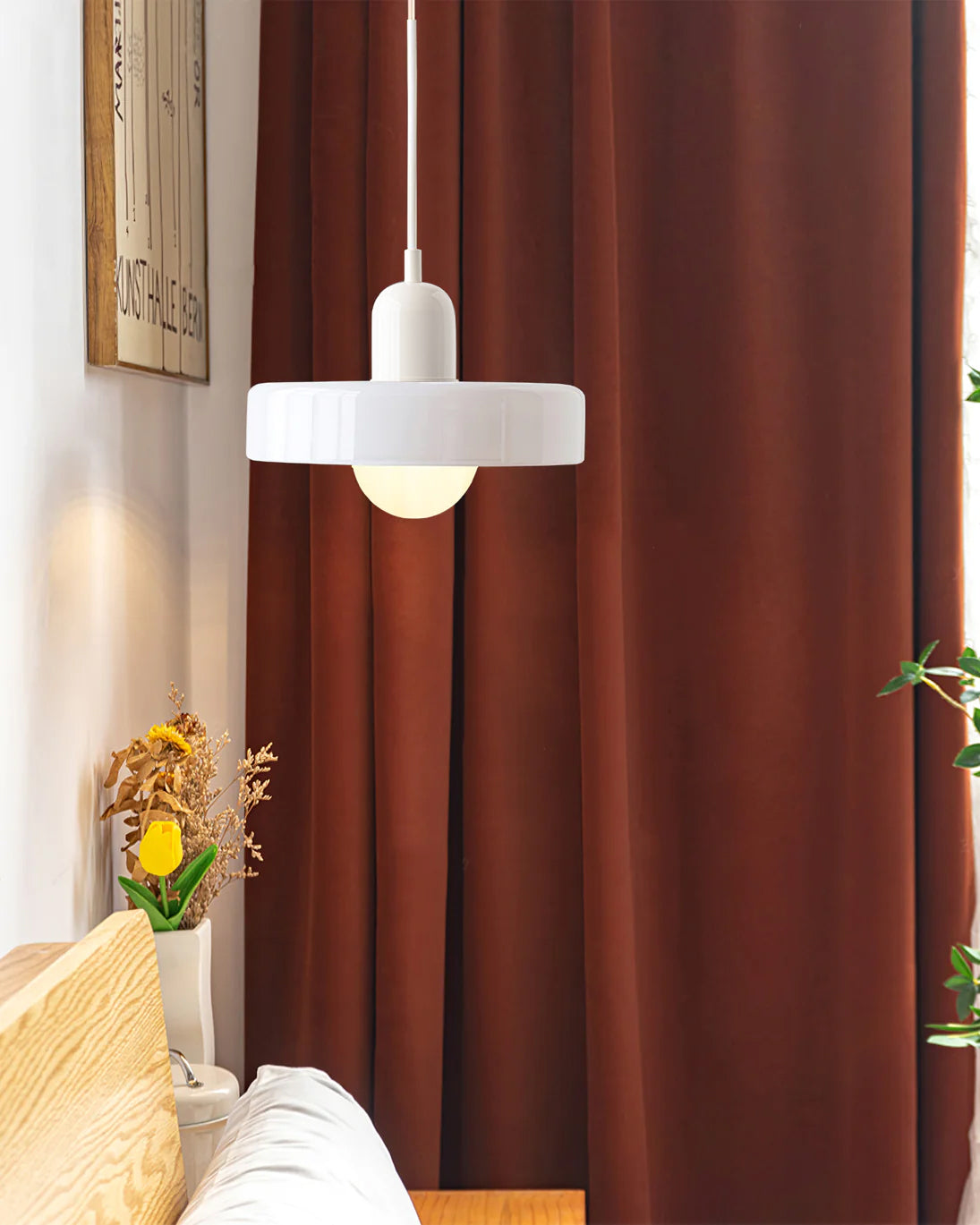 Ideal Modern Minimalist Disc Orb Glass Pendant Lamp - Lamp Copper