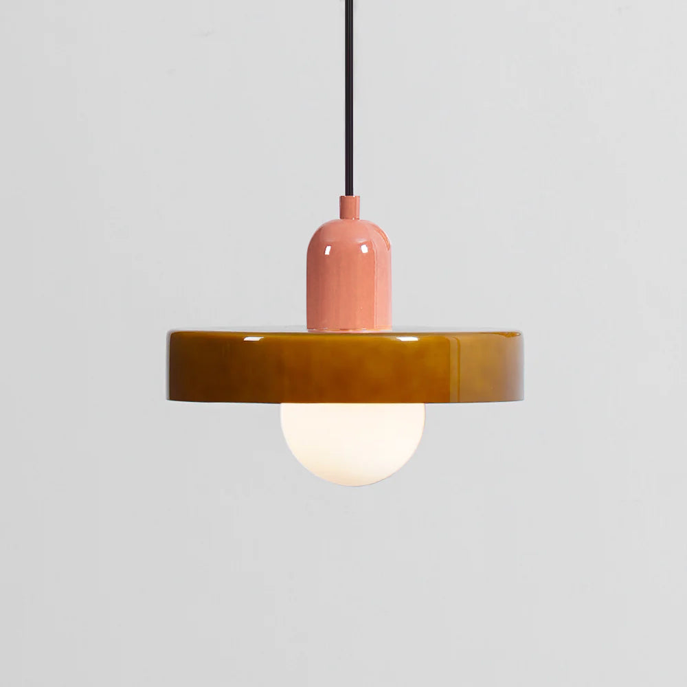 Ideal Modern Minimalist Disc Orb Glass Pendant Lamp - Lamp Copper