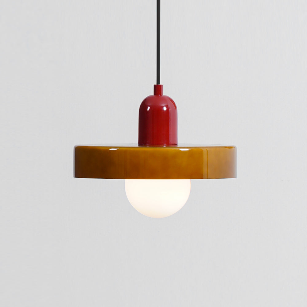Ideal Modern Minimalist Disc Orb Glass Pendant Lamp - Lamp Copper