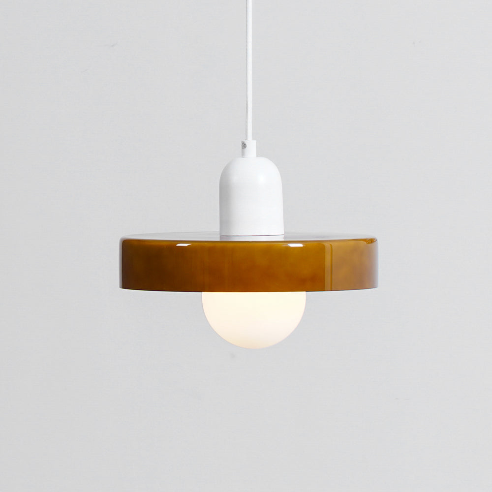 Ideal Modern Minimalist Disc Orb Glass Pendant Lamp - Lamp Copper