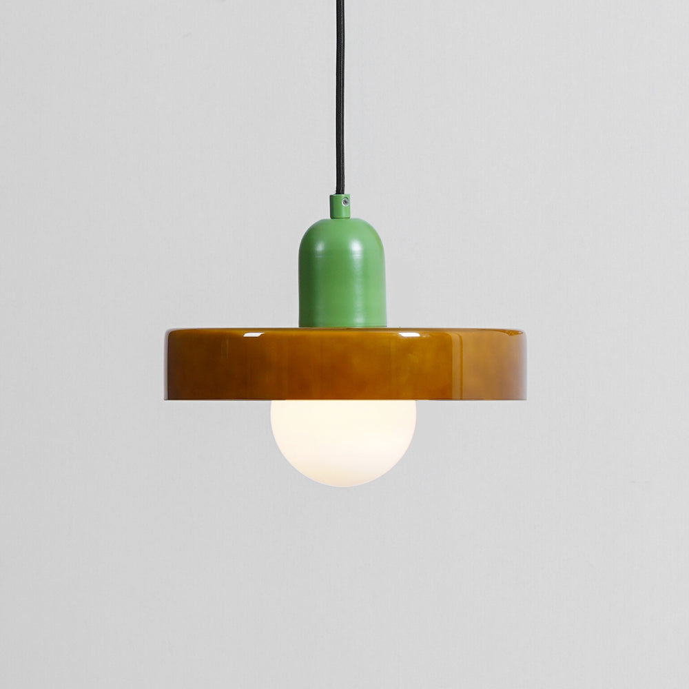 Ideal Modern Minimalist Disc Orb Glass Pendant Lamp - Lamp Copper