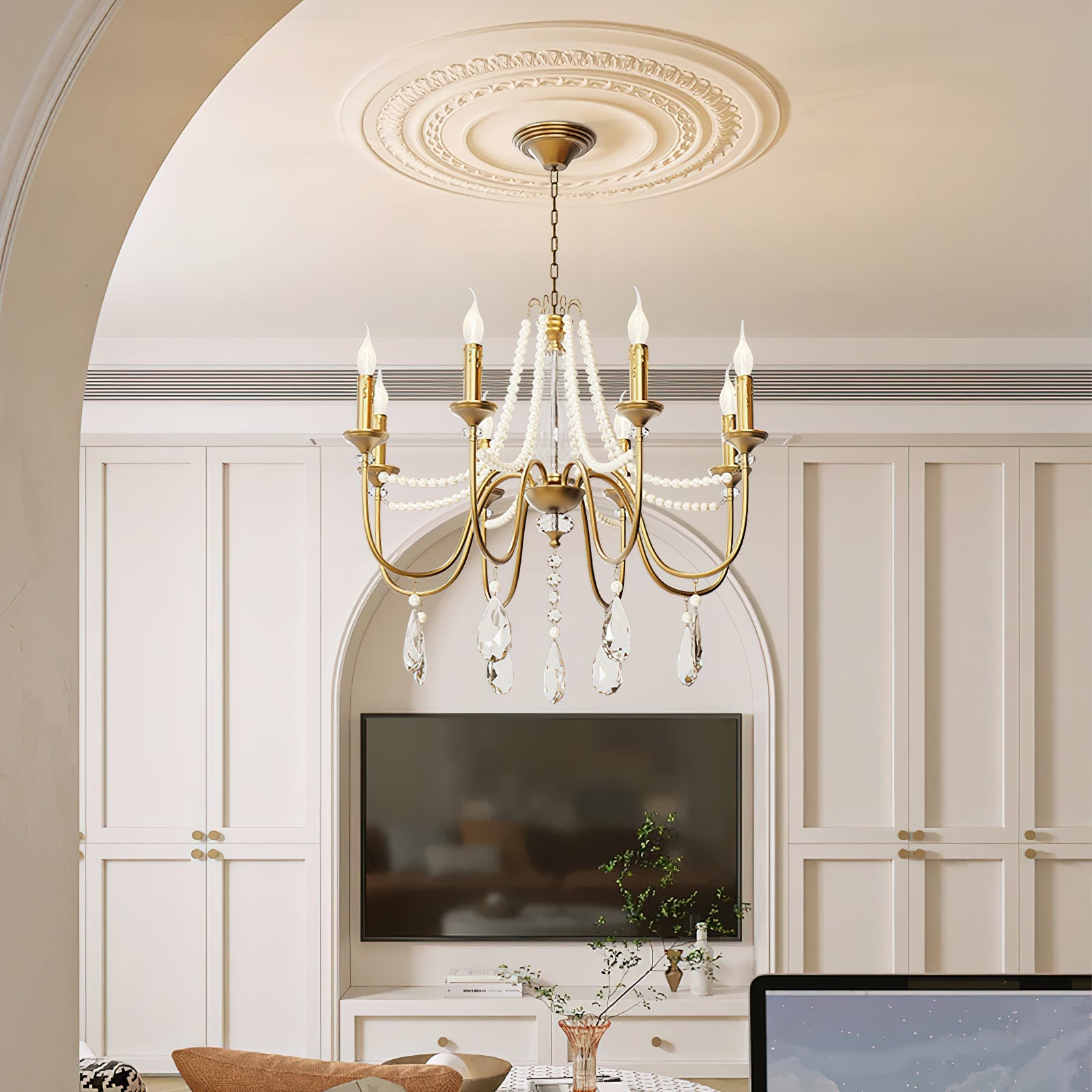Mote Postmodern Luxury Brass Crystal Chandelier - Lamp Copper