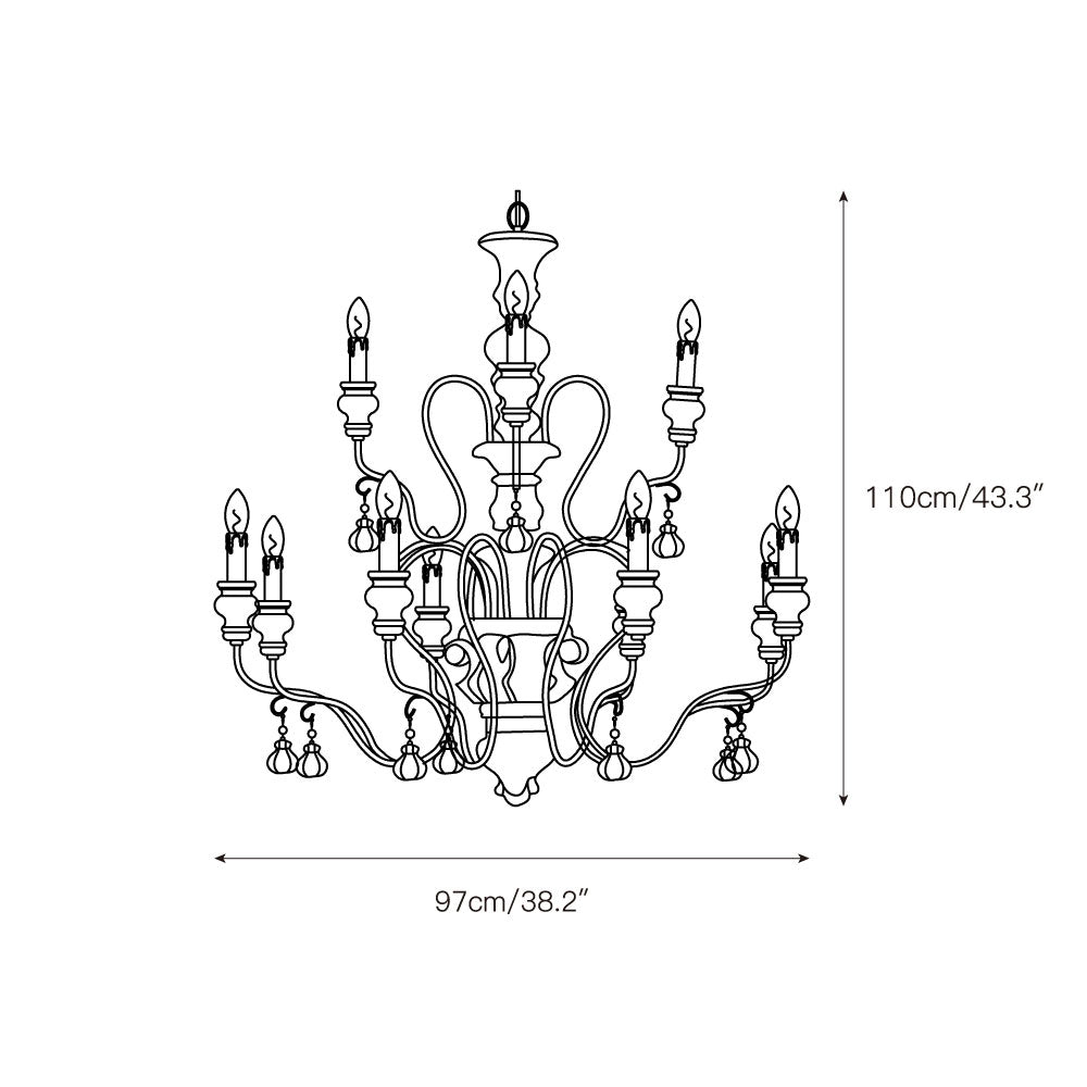 Quartz Postmodern Luxury Country Wooden Metal Chandelier - Lamp Copper