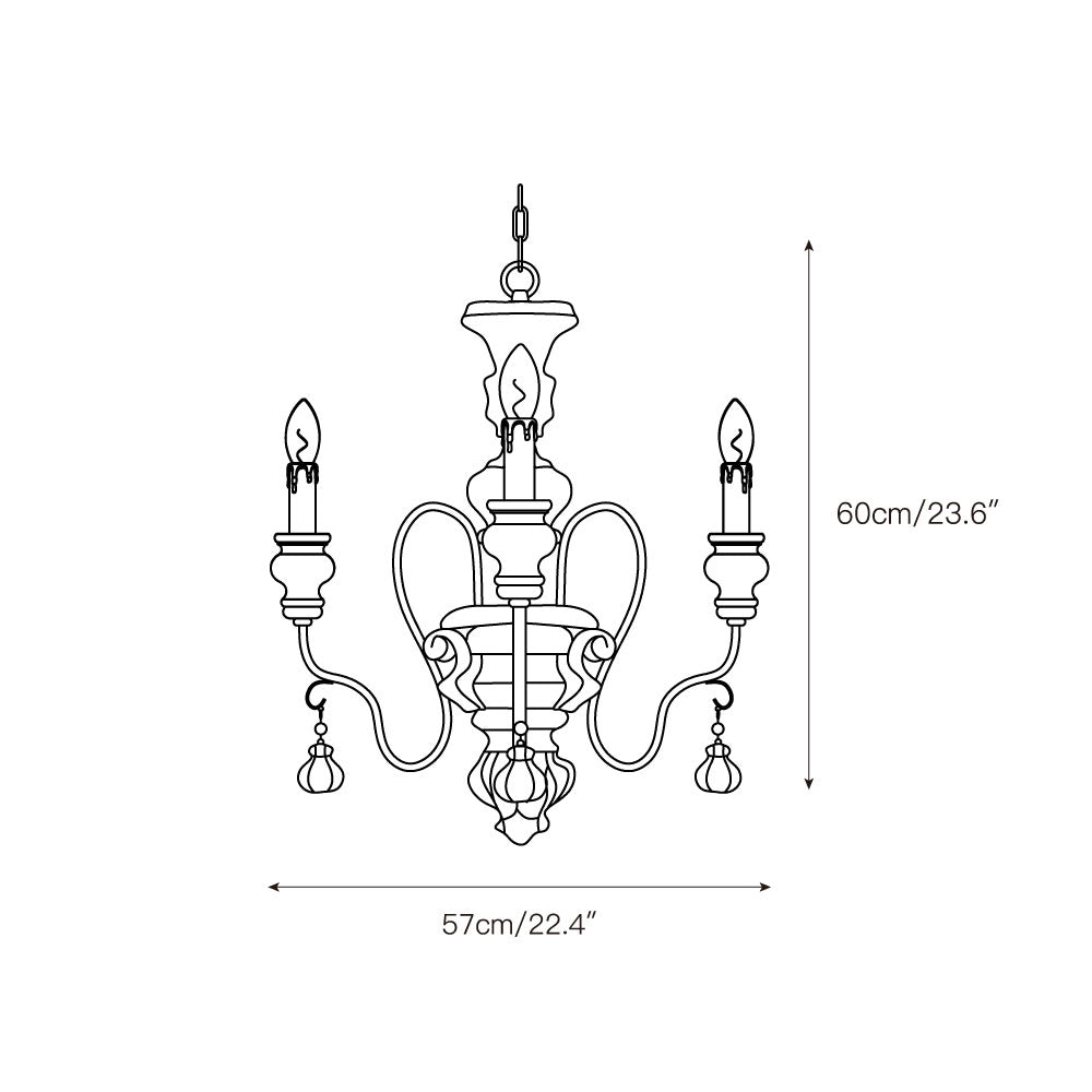 Quartz Postmodern Luxury Country Wooden Metal Chandelier - Lamp Copper