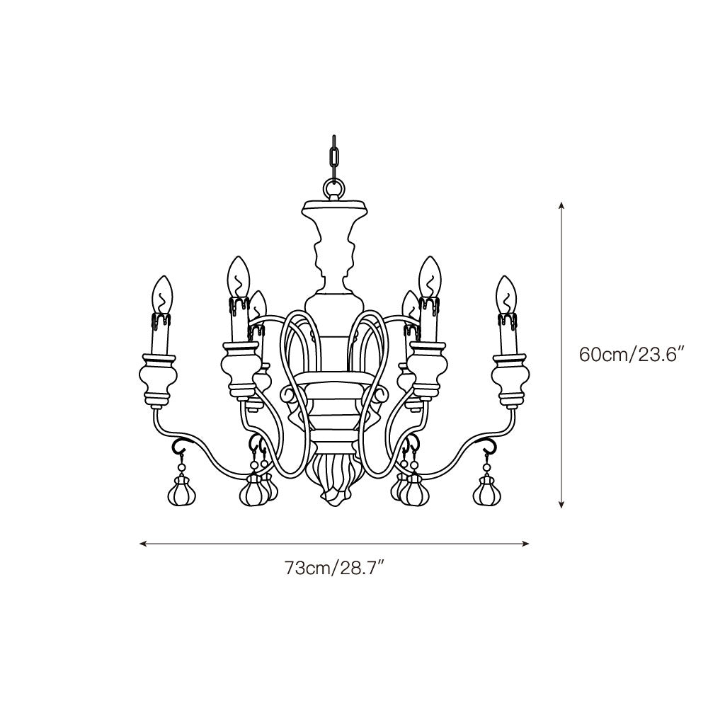 Quartz Postmodern Luxury Country Wooden Metal Chandelier - Lamp Copper