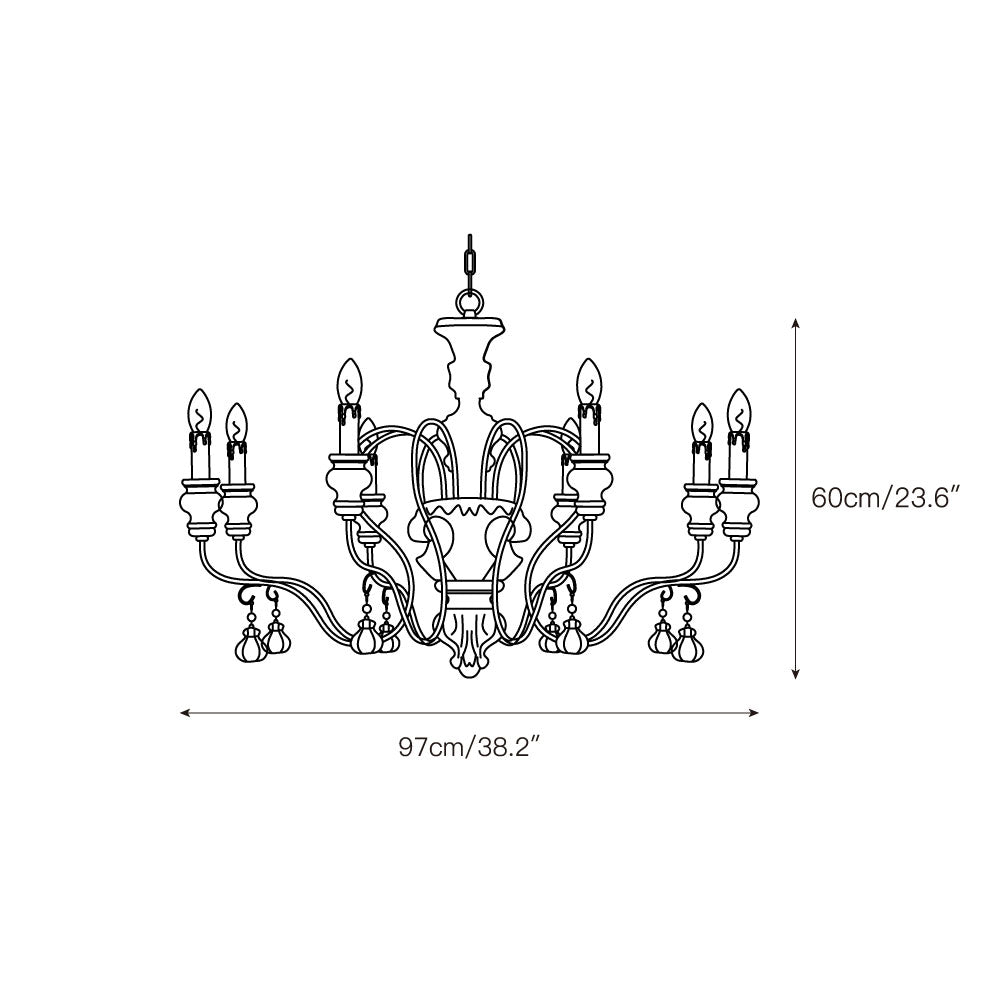 Quartz Postmodern Luxury Country Wooden Metal Chandelier - Lamp Copper