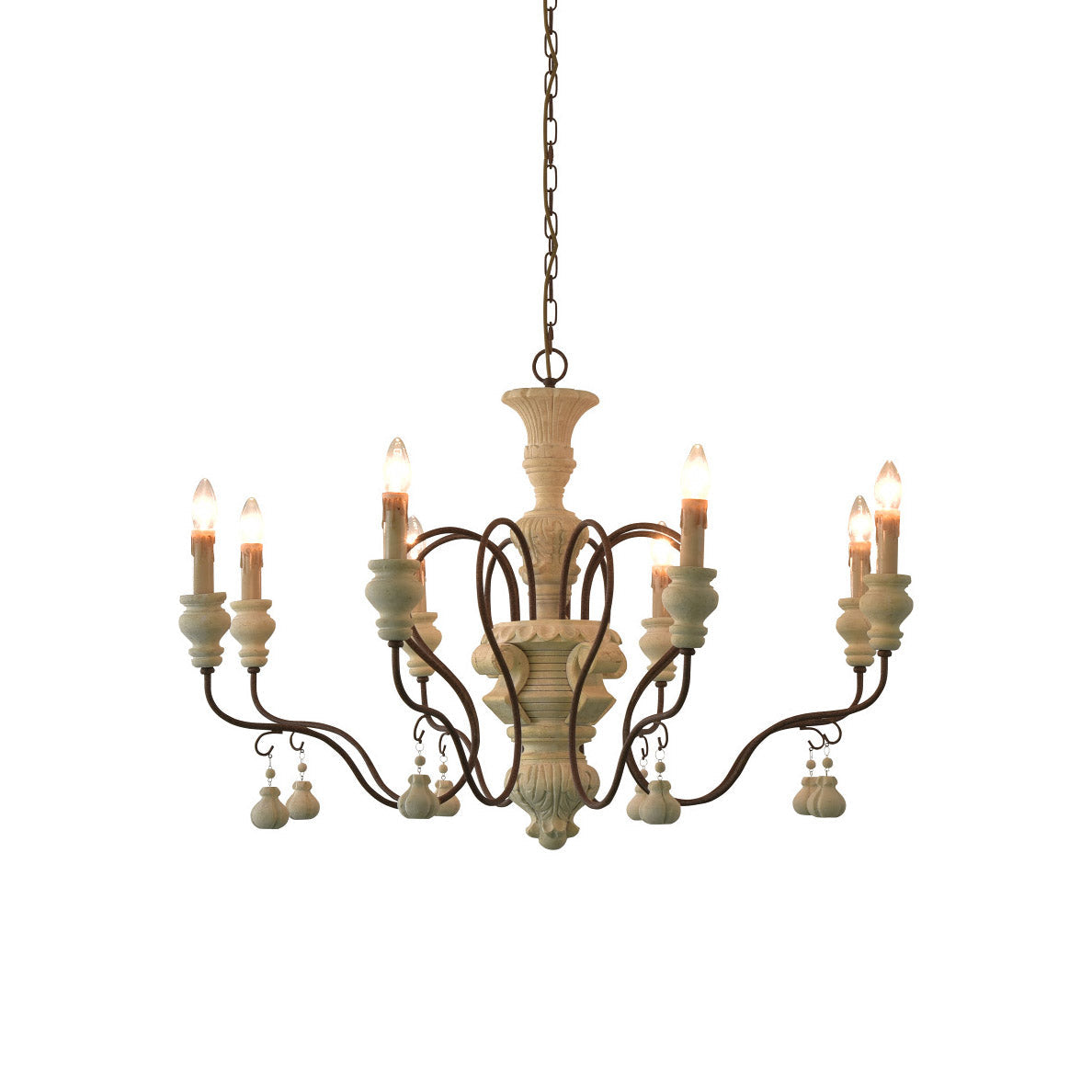Quartz Postmodern Luxury Country Wooden Metal Chandelier - Lamp Copper