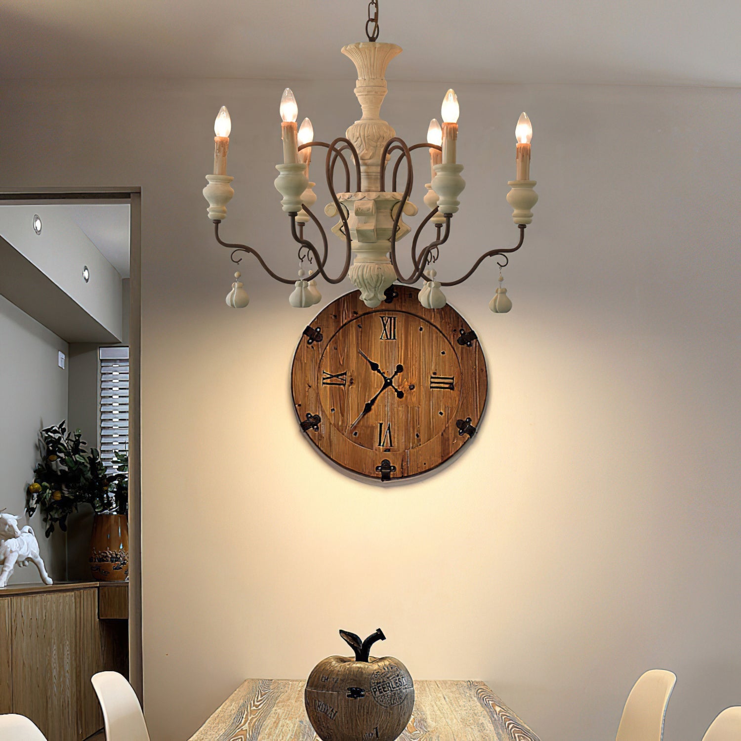 Quartz Postmodern Luxury Country Wooden Metal Chandelier - Lamp Copper