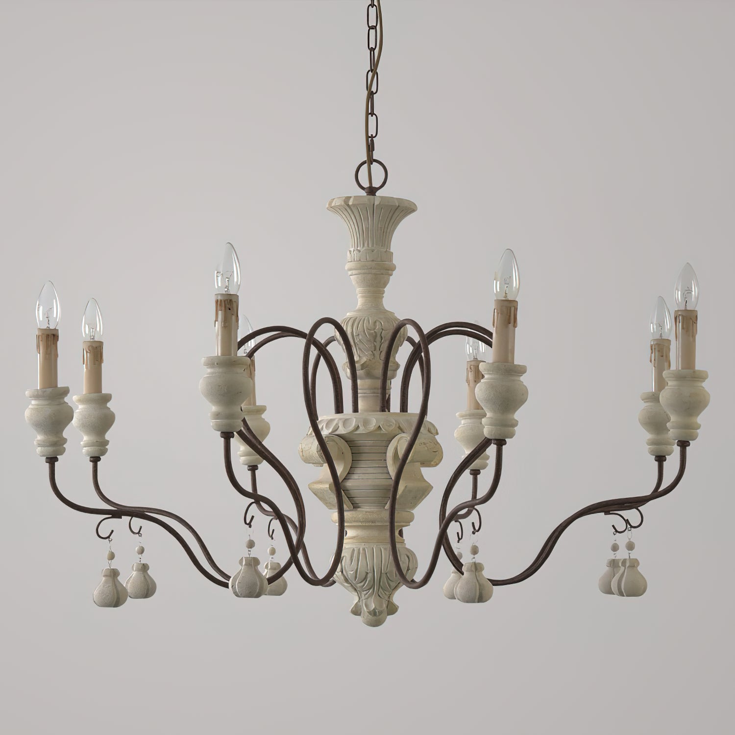 Quartz Postmodern Luxury Country Wooden Metal Chandelier - Lamp Copper