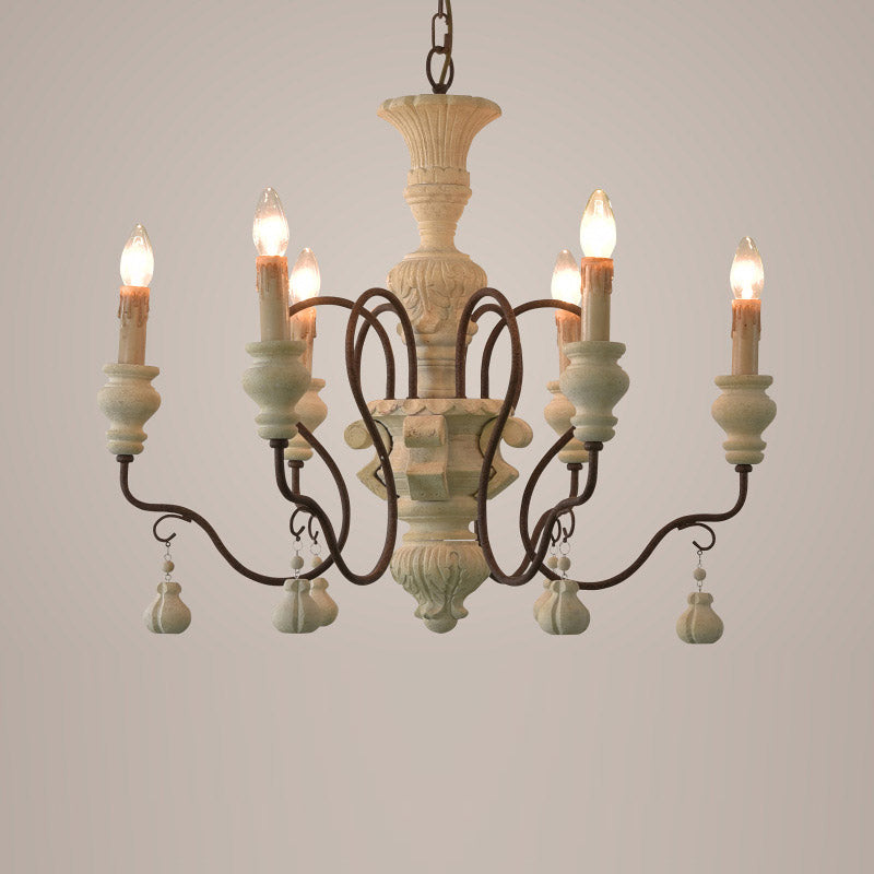 Quartz Postmodern Luxury Country Wooden Metal Chandelier - Lamp Copper